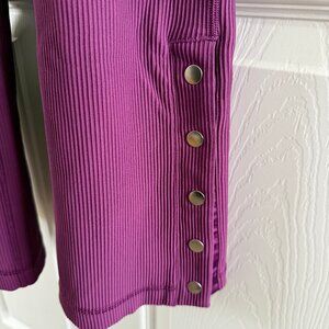 Athleta Elation Rib Snap Pant | XS Petite | Pinot Plum